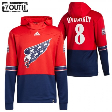  Washington Capitals Alexander Ovechkin 8 2020-21 Reverse Retro Sawyer Hooded Sweatshirt - Barn